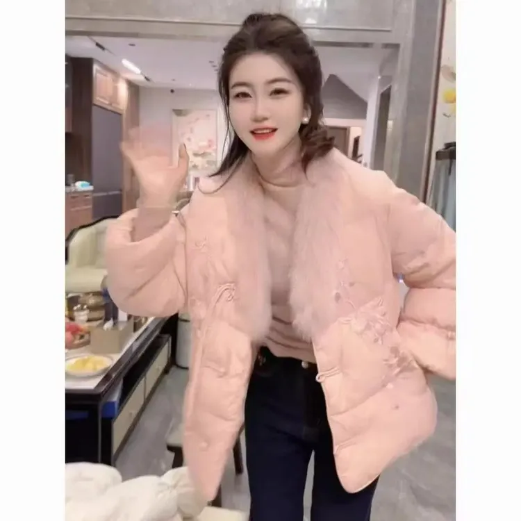 新中式国风棉服外套女2025新款冬季洋气小香风加厚保暖立领棉袄潮