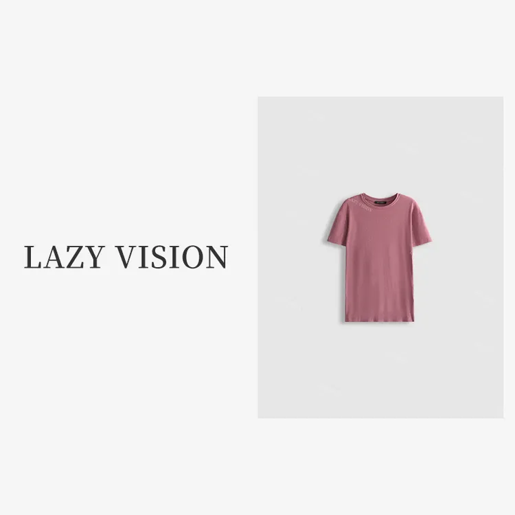 LAZYVISION纯色春夏舒适百搭设计师打底衫短款女款T恤ZMD-11997