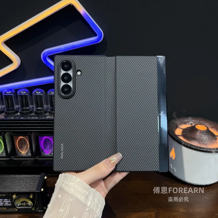 适用于三星zfold7手机壳翻盖fold7折叠屏保护套磁吸凯夫拉纹智能