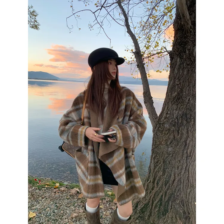 【舒适格调】RARE ZZ时髦围巾披肩高奢羊毛羊驼毛双面双穿外套