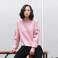 “兰帝专享”藏里羊羊绒甜美镂空设计感针织衫17131