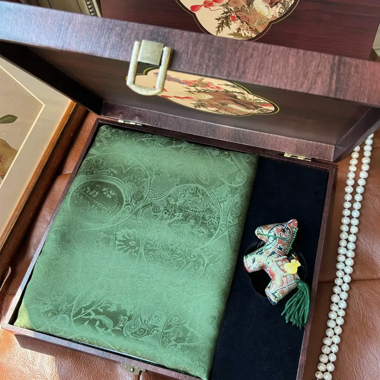 双面双色真丝花罗大方巾重磅桑蚕丝丝巾高档国风配饰套装节日礼品