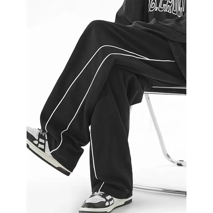 春秋夏季薄款潮流阔腿高街宽松长裤直筒裤休闲裤运动裤卫裤裤子男