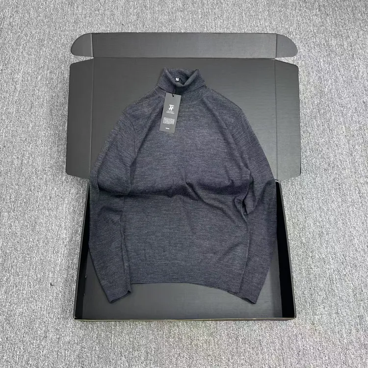 法单牛货 男士超细绵羊毛高领针织毛衣