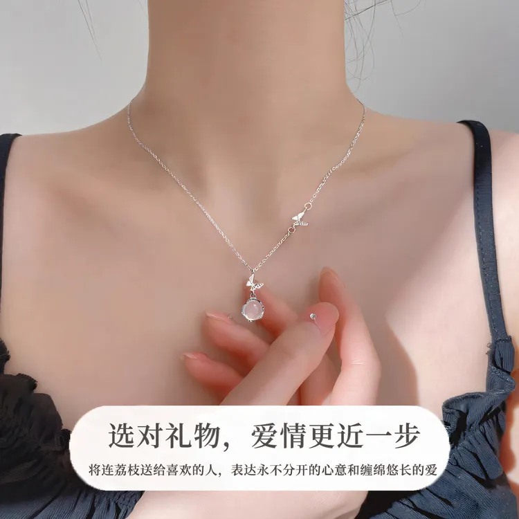 FARCOKO/法蔻 链子足银 连荔枝银项链女时尚氛围感配饰情人节礼物