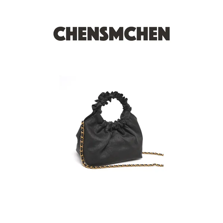 CHENSMCHEN 新中式褶皱纯色简约云朵包