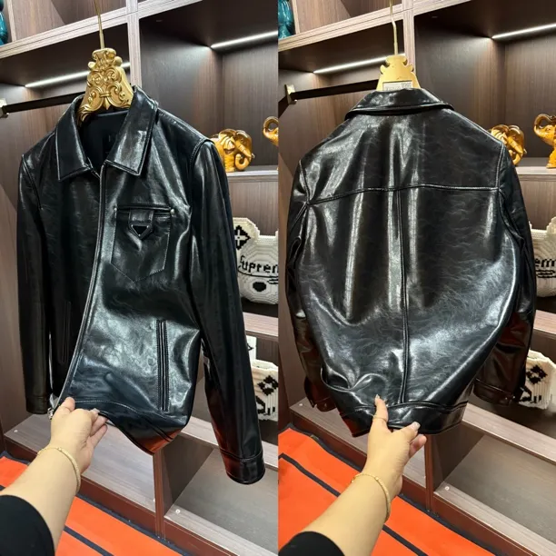「星漓轻奢出品」28763/XINGLI/2025/高端欧货翻领皮衣夹克