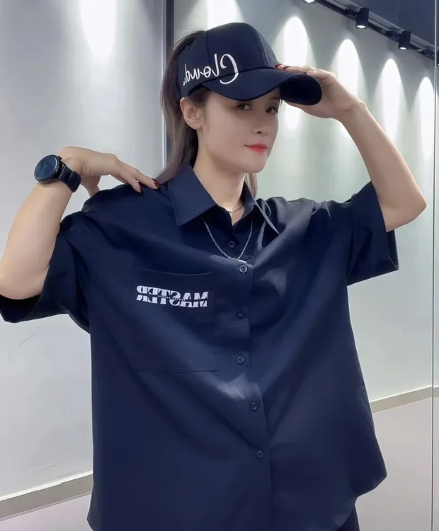 012短袖衬衫 男女同款曳步舞团服 休闲印花衬衫