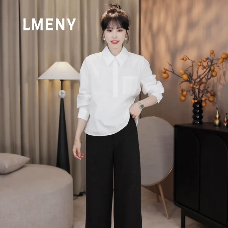 LMENY“花间集”设计师款~重工花卉刺绣翻领腰部压褶衬衫25DC002