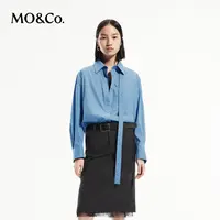 【粉丝专享】MOCO秋【防晒凉感】独立飘带中性衬衫MBD3SHT004