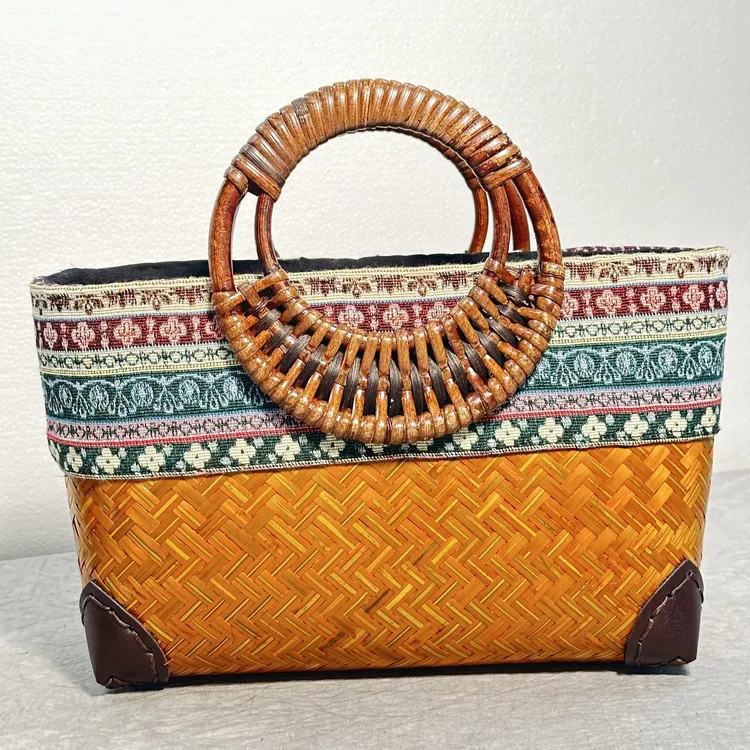 BB004-2竹编双环包（浅色款）