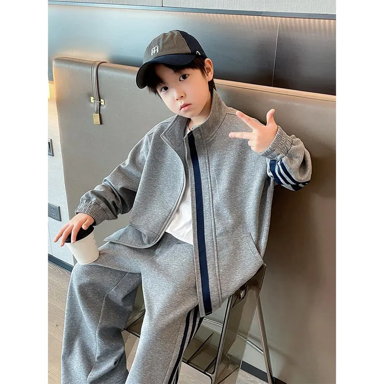 男童秋季套装2025新款儿童帅气中大童春秋款宽松休闲开衫两件套潮