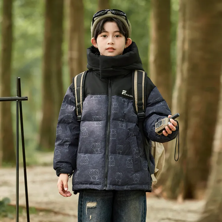 男童羽绒服中大童2025冬季新款儿童加厚白鸭绒短款外套保暖韩版