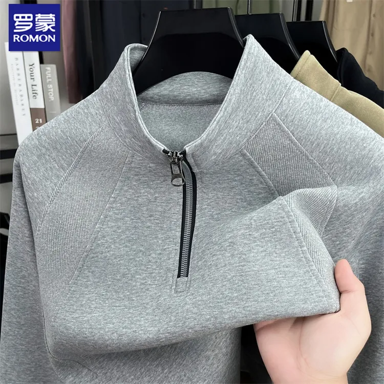 罗蒙男士帅气小众潮宽松型秋冬长袖拉链秋季透气卫衣显瘦立领运动