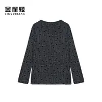金雀绫【港风波点】半高领针织波点长袖加宽加大针织衫SZA3SW575