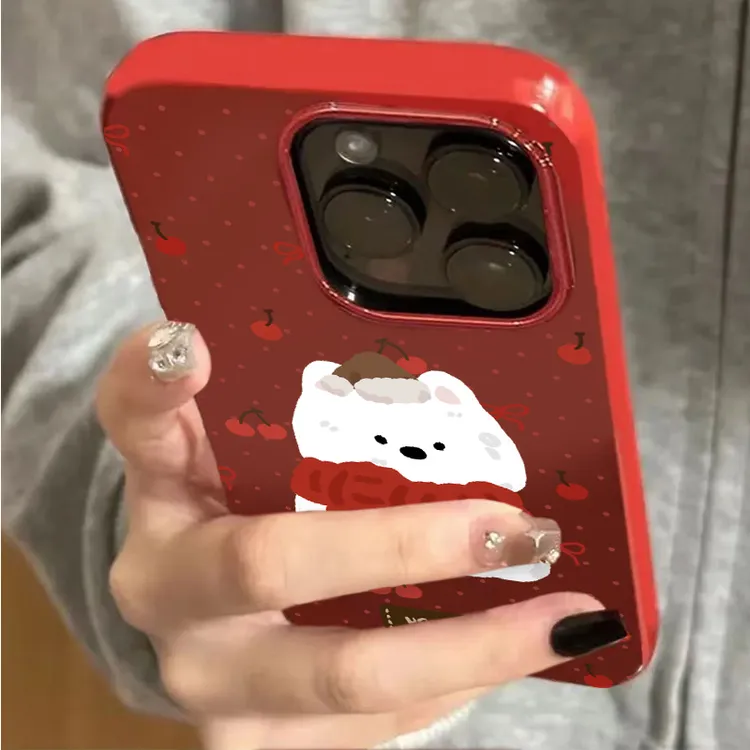 奥菲顿樱桃围巾西高地适用iPhone16/15pro果冻14手机壳13苹果12套