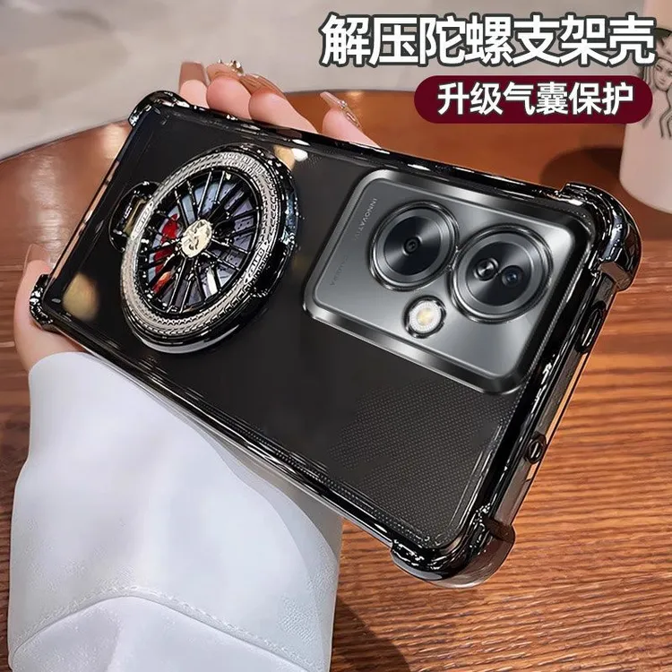 气囊防摔OPPOA2手机壳PJB110高质量全包镜头陀螺磁吸支架简约软硅