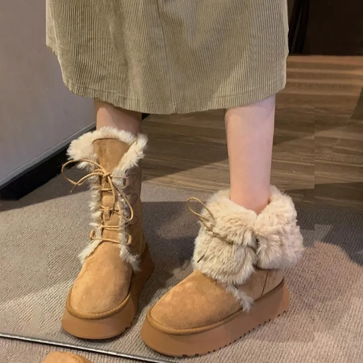 【旗舰新品】英国雪地靴女2025冬季新款毛毛靴加厚厚底