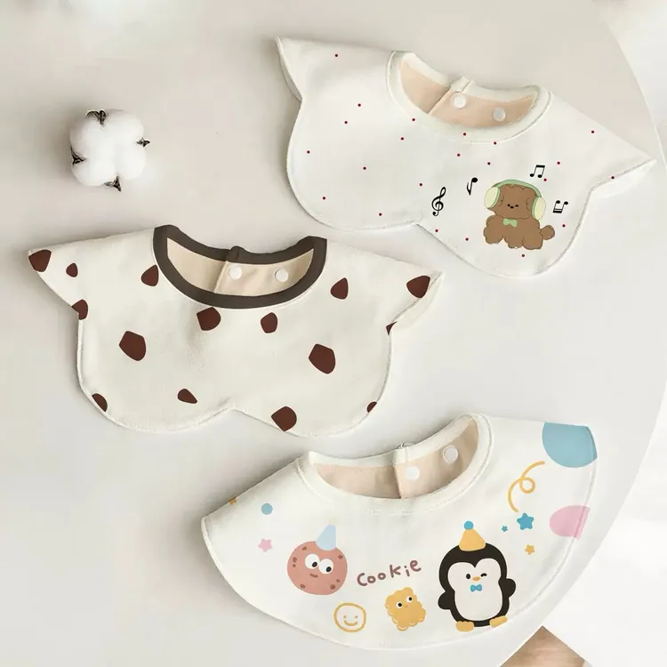 婴儿防水围嘴宝宝口水巾360度旋转吃饭兜新生儿围兜