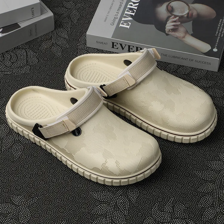 新款男士厚底EVA包头拖软底凉鞋防滑平跟休闲透气外穿潮流居家