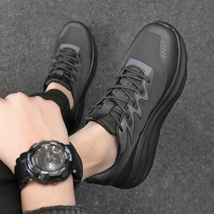 大鹅故乡男鞋2025新款夏透气网面运动鞋潮牌百搭网面鞋高级感厚底