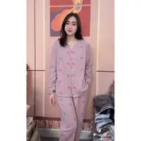 睡衣女冬季新款羊绒长袖长裤韩版甜美时尚家居服套装（粉色星星）