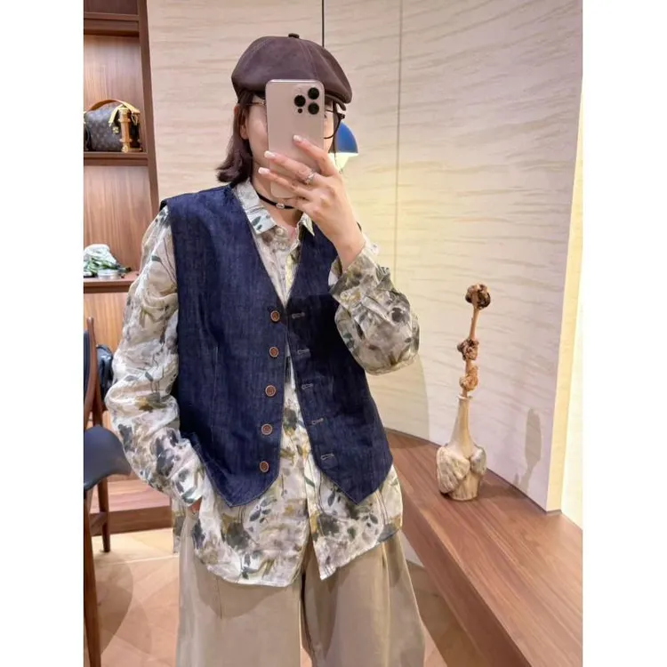 XMM.【元素牛仔马甲】早秋新款时尚百搭潮流显瘦洋气宽松-HZO190005
