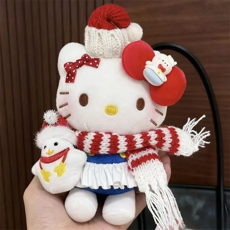 圣诞系列kt猫包挂件毛绒公仔玩偶少女心包包挂饰钥匙扣礼物圣诞