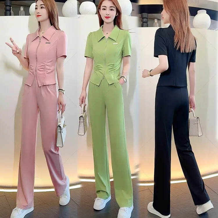 时尚短袖小个子休闲夏季两件套宽松显瘦女新款减龄运动服2025套装