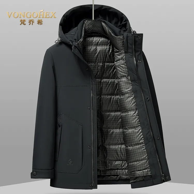 VONGOHEX男士休闲羽绒服冬季可脱卸内胆连帽三合一加绒加厚保暖