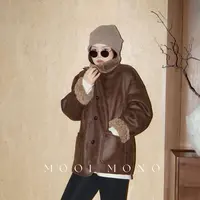 MOOI MONO"橡树榛子"显瘦气质皮毛一体双面穿宽松厚外套 W416L54