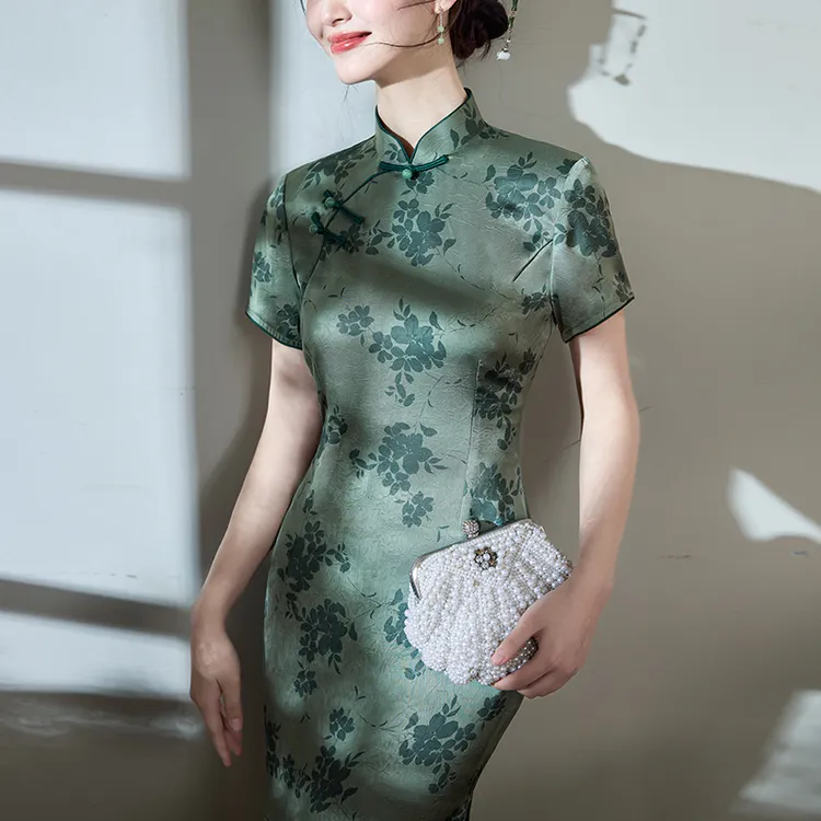 新中式旗袍2025新款高端复古老上海素雅国风改良礼服日常可穿长裙