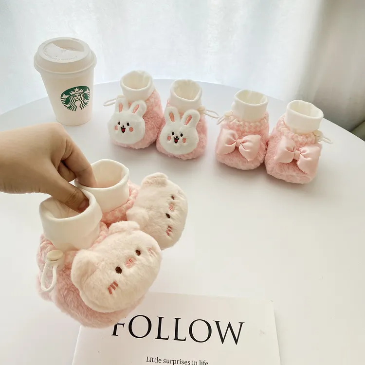 婴儿鞋子冬季女童0-6-12个月小月龄婴幼儿宝宝袜鞋加厚加绒不掉跟