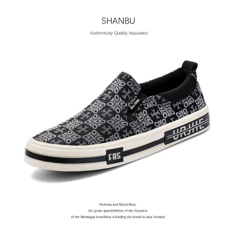 ShanBu/闪步25809秋季新款男鞋时尚百搭休闲男士舒适平底懒人男鞋
