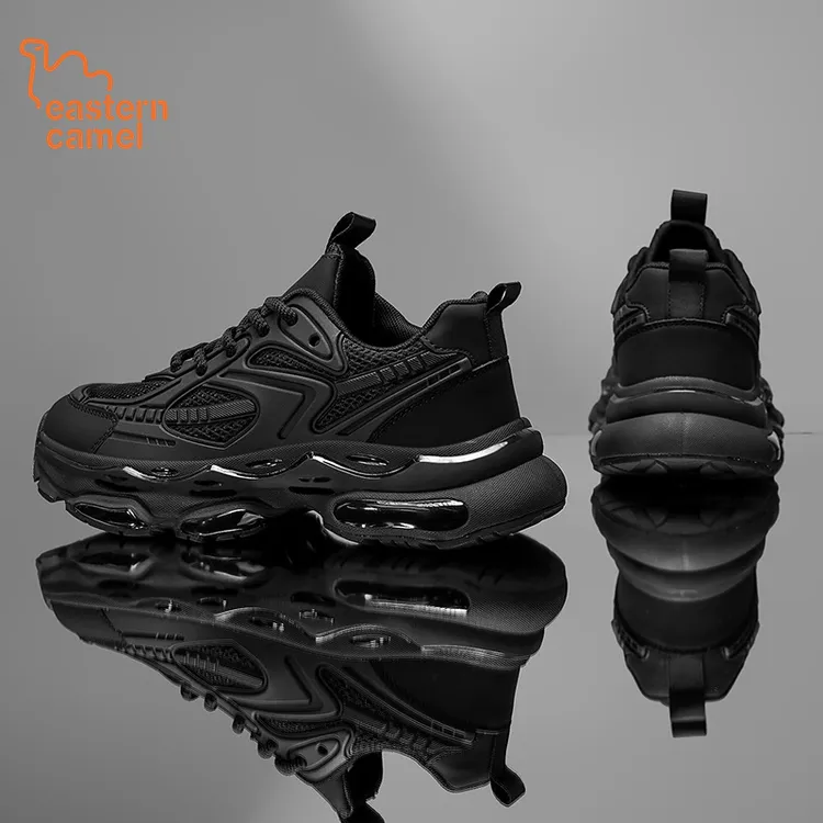 东方骆驼男鞋夏季新款黑武士运动鞋网面透气厚底增高休闲老爹潮鞋
