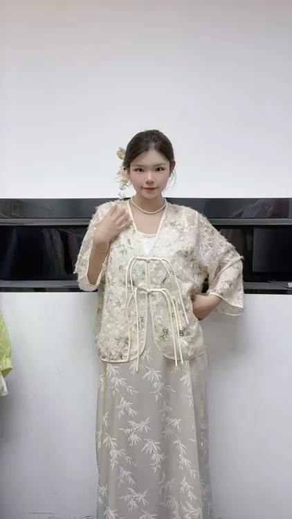 【新中式禅意风143号】主播身上显瘦减龄遮肉梨形身材连衣裙套装