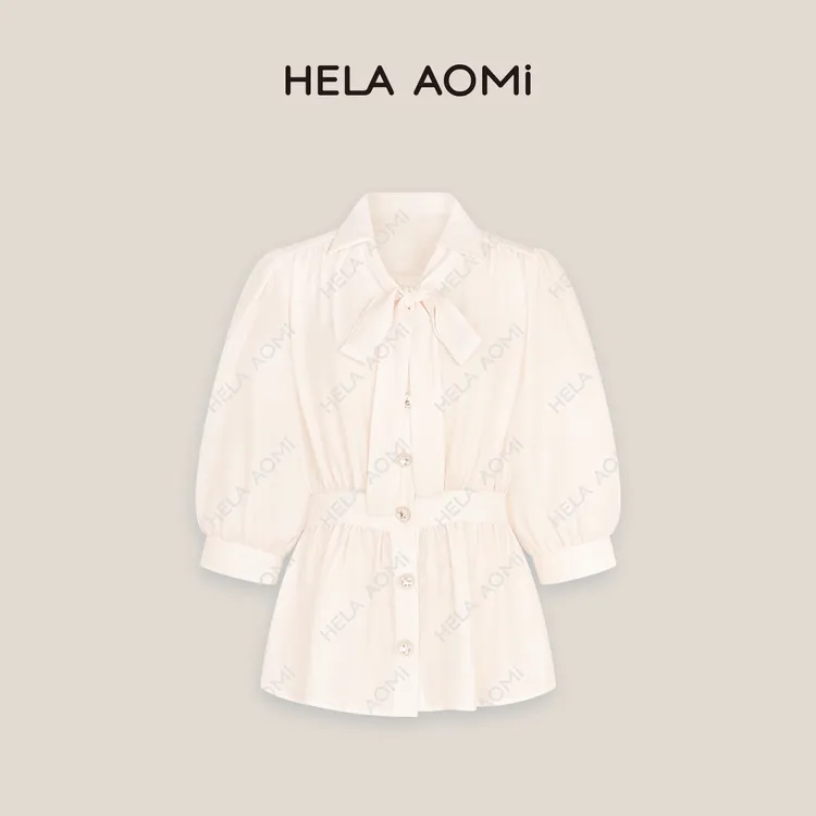 HELA AOMI“娜娜同款”醋纤极简风显瘦收腰法式衬衫CY5BN11105