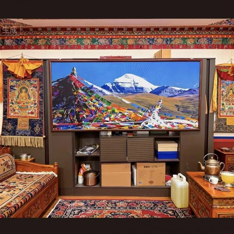 送挂钩【西藏包邮】冈仁波齐1*2.2米民族风装饰藏式挂画墙布神山