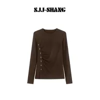 SJJ-SHANG【唯度T】反对称美学轻线条提花精织T恤上衣q135651p