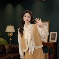 琦琦【晚秋枫叶】港风复古纯色无袖马甲显瘦YE0708301