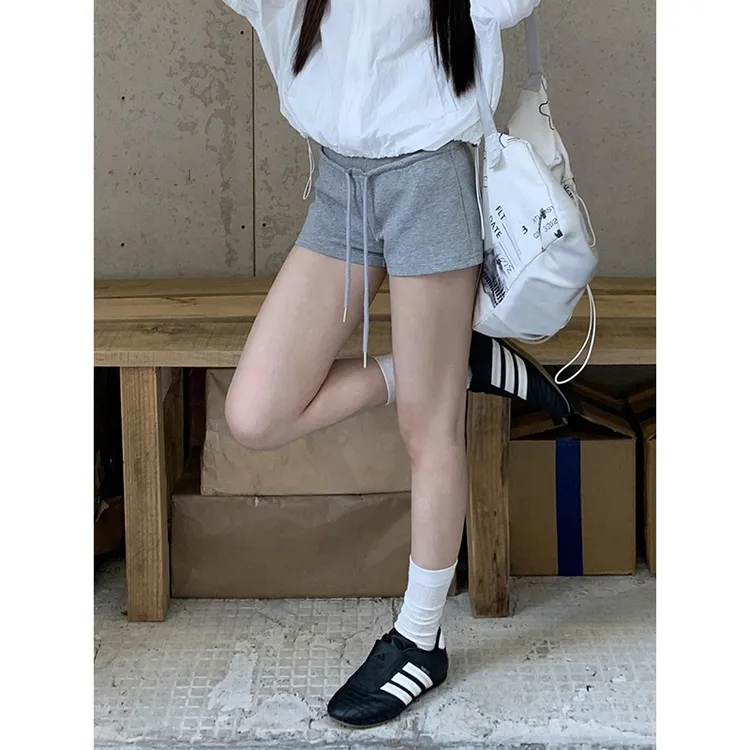 【午后清晨】休闲裤 设计小众中腰纯色短休闲裤     80925