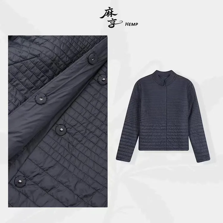 麻享【等冬来】纯羊毛填充渐变秋冬小立领可翻领棉服女FSY51153