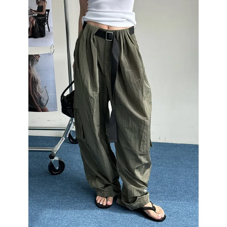 EO 设计师品牌 25春夏洋气显瘦气质军绿色裤子 SOLSOL买手店