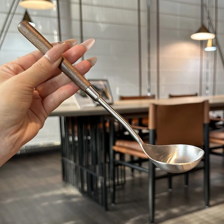 胡桃木汤勺家用大号盛汤勺子厨房大号粥勺长柄汤瓢小汤勺木柄汤勺