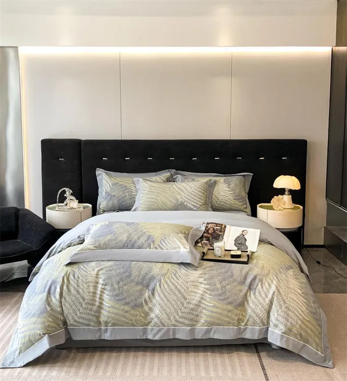 富安娜高端磨毛四件套纯棉长绒棉200s全棉印花被套轻奢床单