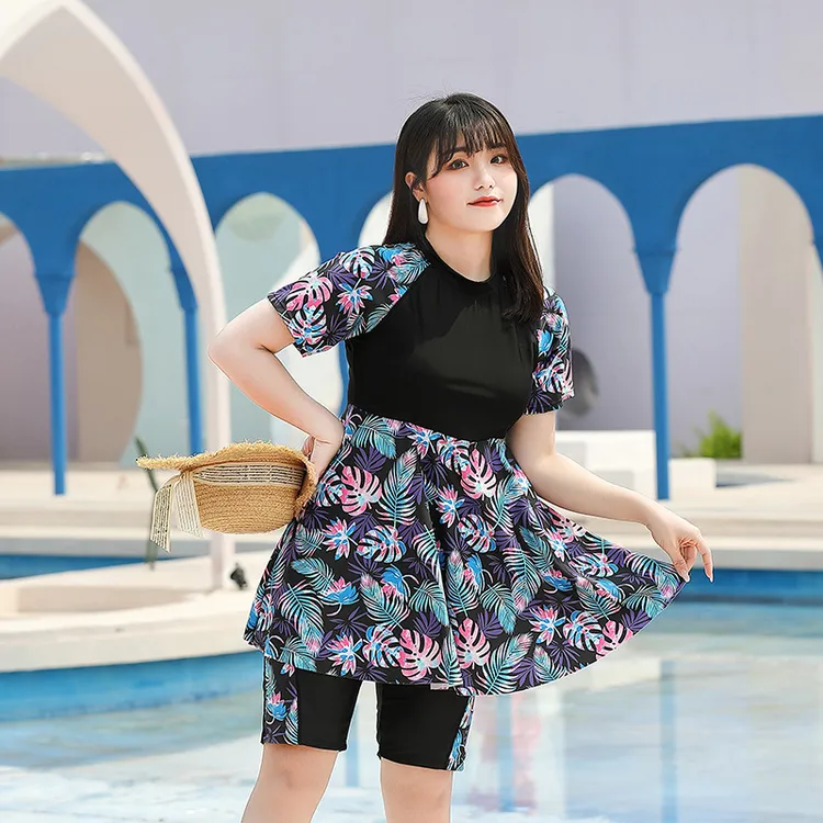 加肥加大码分体泳衣女胖mm200斤遮肚显瘦特大号高档大号加肥泳衣