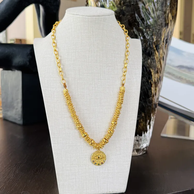 黄铜合成锆石项链 【胡子小妞】 时尚复古盘缠项链  251150