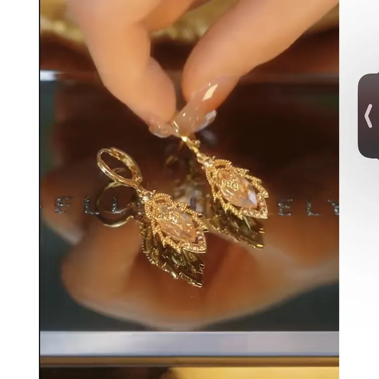 铜合金耳饰 新款气质【一叶知秋】简约百搭小众设计耳环068