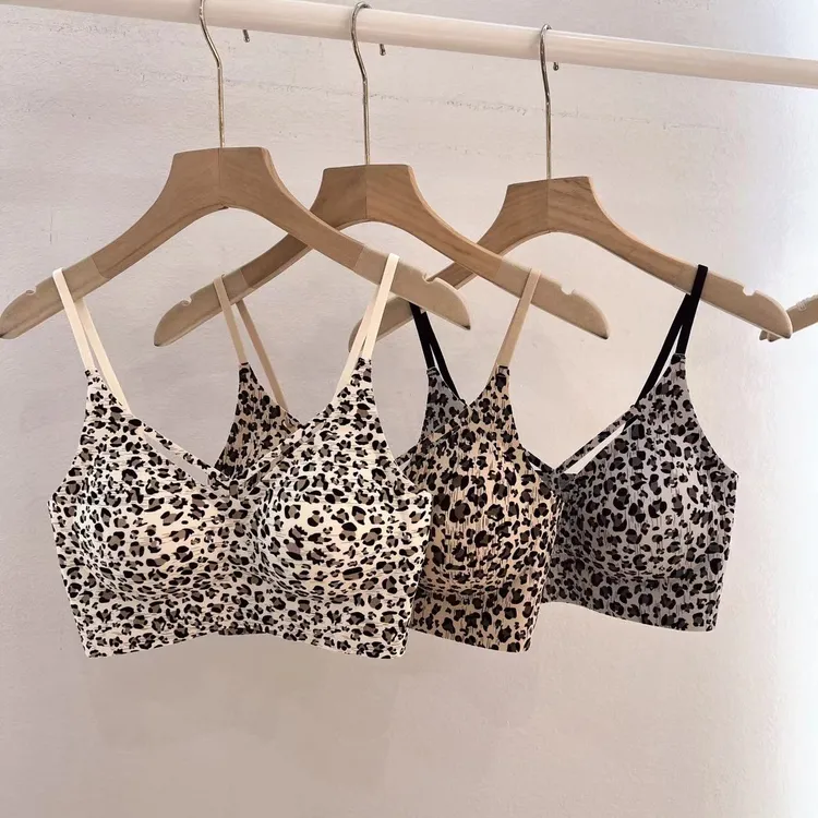 ALN6522【春夏网红豹纹款】无痕乳胶固定杯美背