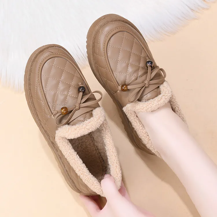 雪地靴女鞋冬季新款老北京棉鞋加绒加厚毛毛鞋保暖防滑舒适妈妈鞋